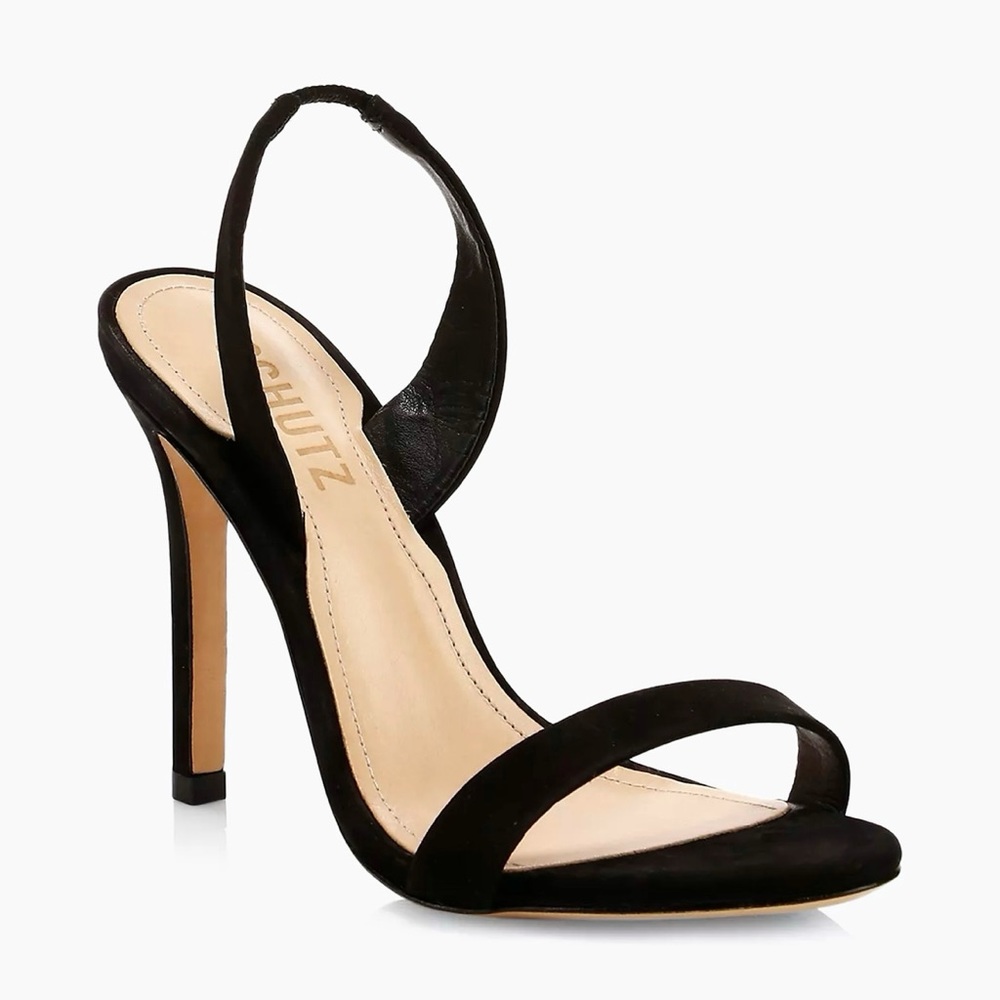 “Schutz” Luriane Suede Slingback Sandal Heels